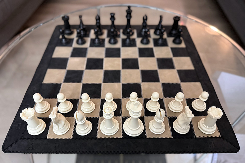 My leather chessboard setup